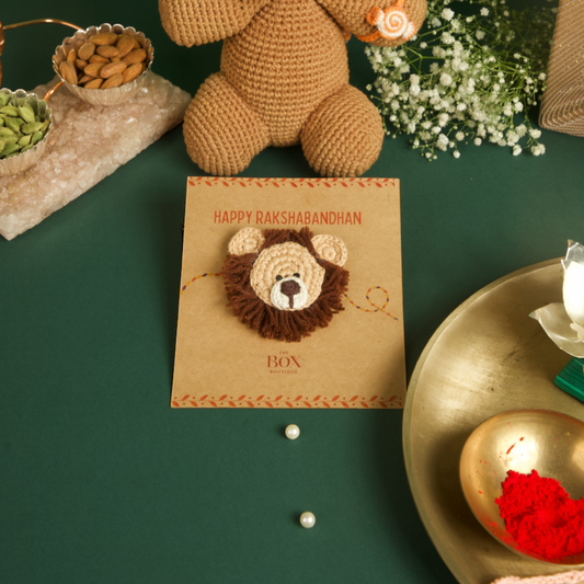 Handmade Crochet Rakhi - Lion