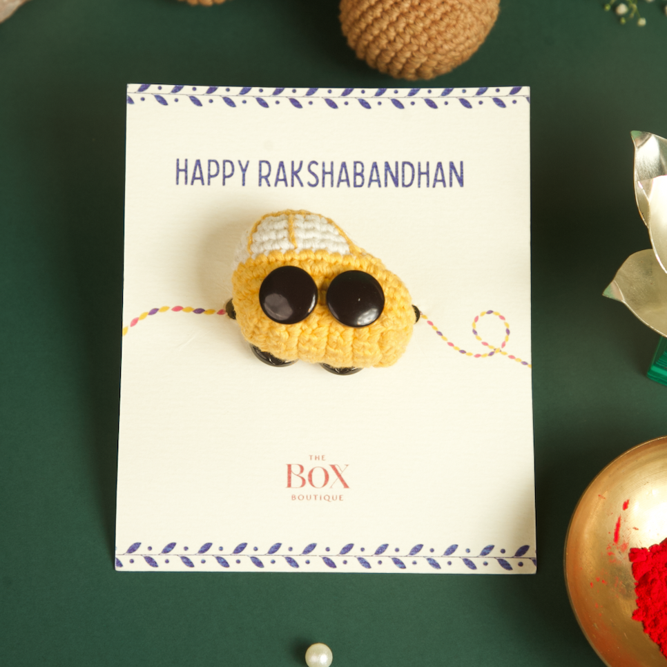 Handmade Crochet Rakhi - Car