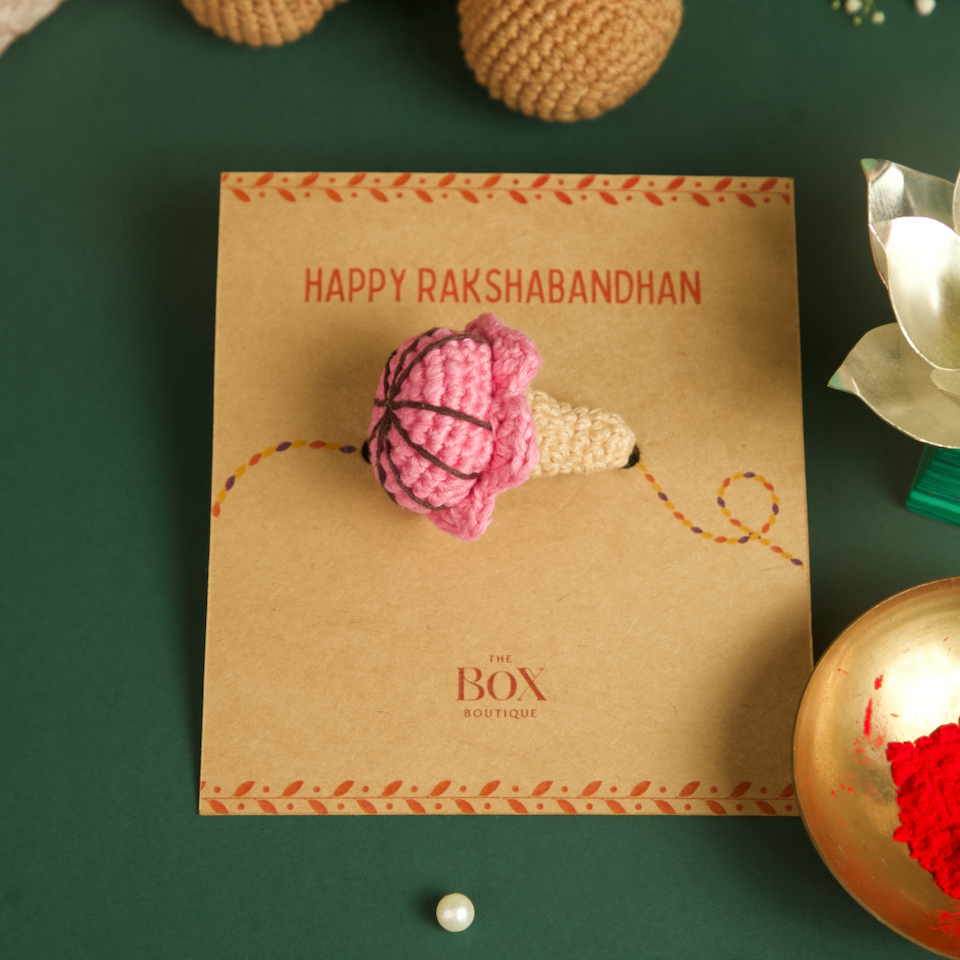 Handmade Crochet Rakhi - Ice-cream