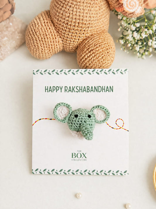 Handmade Crochet Rakhi - Elephant