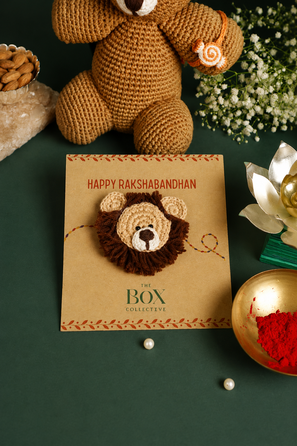 Handmade Crochet Rakhi - Lion